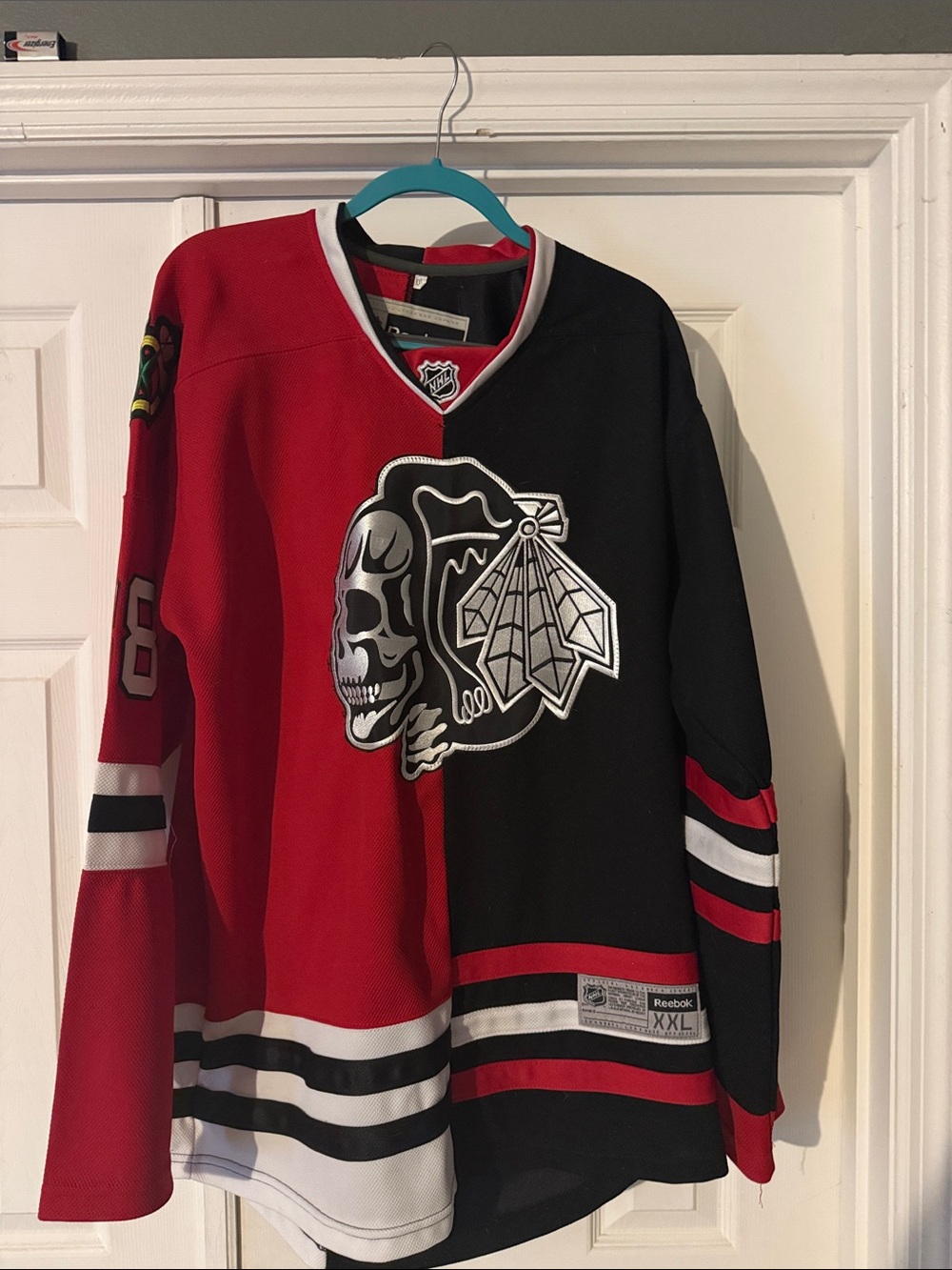 Reebok Red and Black V-Neck Hockey Sweater